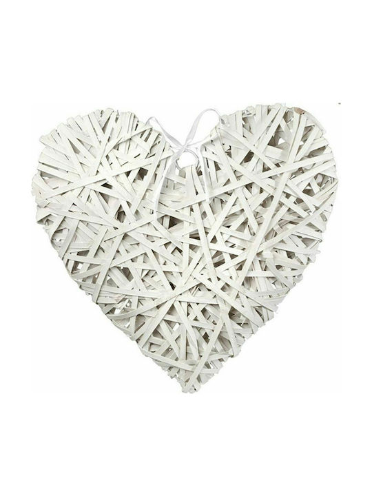 JK Home Decoration Ψάθινη Καρδιά 2Pack 10x10cm 2τμχ