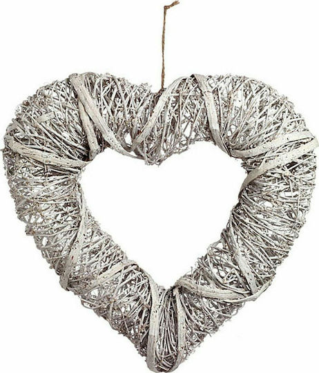 JK Home Decoration Κρεμαστό Καρδιά Ψάθινη Κρεμαστή 60cm 51079 60x60cm
