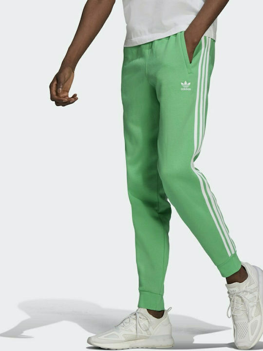 Adidas Adicolor Classics 3-Stripes Παντελόνι Φόρμας με Λάστιχο Semi Screaming Green