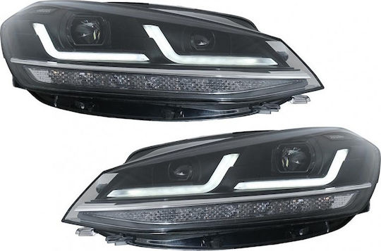 Osram Μπροστινά Φανάρια Led για Volkswagen Golf VII DRL Full Led Halogen Version Black 17-19 2τμχ
