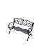 Bancă Exterior Metalic Negru 127x60x85cm