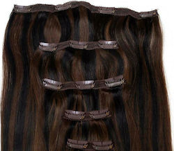 Seamless1 Extension with Clip with Natural Hair Remy in Chestnut Color 55cm Mocha Blend