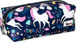 Tesoro Fabric Pencil Case Unicorn with 1 Compartment Blue