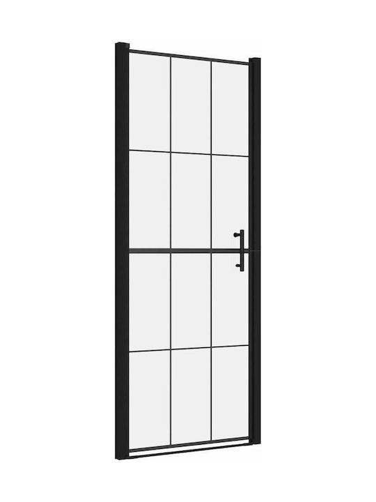 vidaXL Shower Screen for Shower with Hinged Door 81x195cm Black