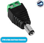 GloboStar Βύσμα Τροφοδοσίας DC Αρσενικό - Male Jack Connector σε Κλέμα 5.5 x 2.1mm (70702)