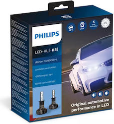 Philips Lamps Car Ultinon Pro9000 HL Led H3 LED 5800K Cold White 12V 18W 2pcs