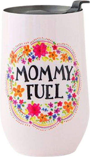 Natural Life Glass Thermos Stainless Steel 410ml White with Mouthpiece