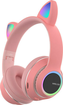 L450 Wireless/Wired Over Ear Headphones with 10 hours of Operation Pink