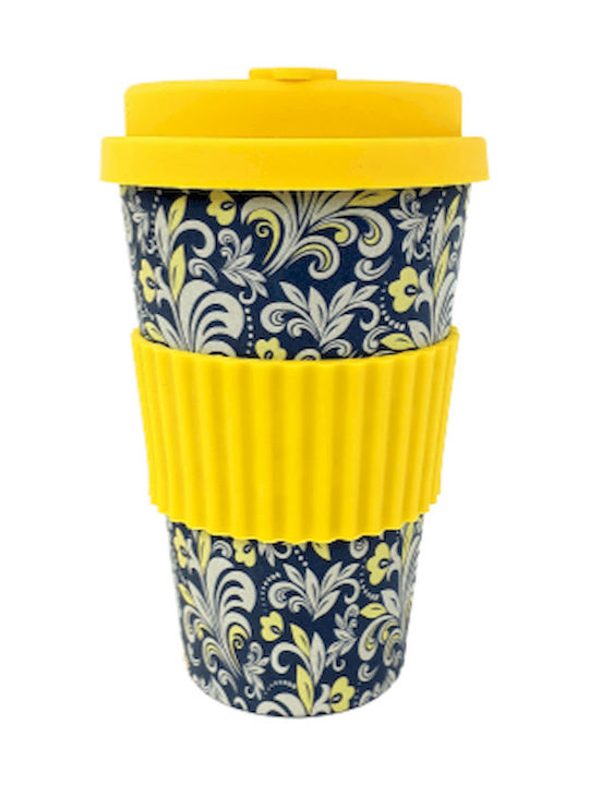 Spacecow Lahour Bamboo Cup with Lid Blue 400ml