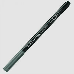 Lyra Aqua Brush Duo Μαρκαδόρος Σχεδίου Γκρι 4mm
