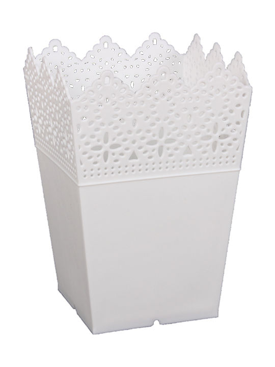 Keskor Pot White 8x8x12cm Lace