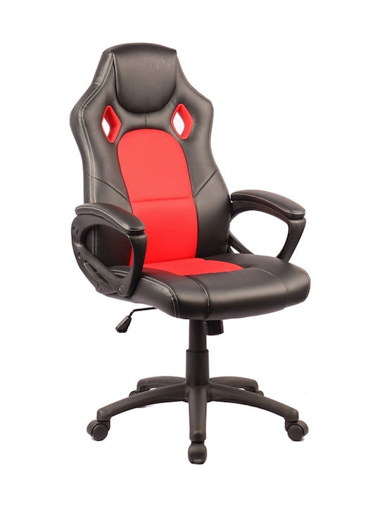 Καρέκλα Γραφείου με Μπράτσα A6160 Μαύρο / Κόκκινο Zita Plus