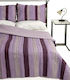 Silk Fashion 6329 Подредба Покривало Единично Памук Лилаво 160x220см 2бр