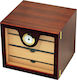 Grand Value Cigar Humidifier Wood Showcase for 100 Cigars with Hygrometer 24.5x24.5x23.5cm