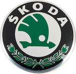 Auto Gs Adhesive Badge Skoda 8cm for Car Hood in Green Colour