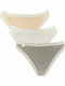 24/7 Weekend Βαμβακερά Femei Brazilia 3Pack cu Dantelă Alb/Grișu/Beige
