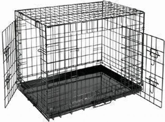 Pet Camelot Dog Wire Crate with 2 Doors Metal Restriction 93x57x65cm. 93x57.5x65cm