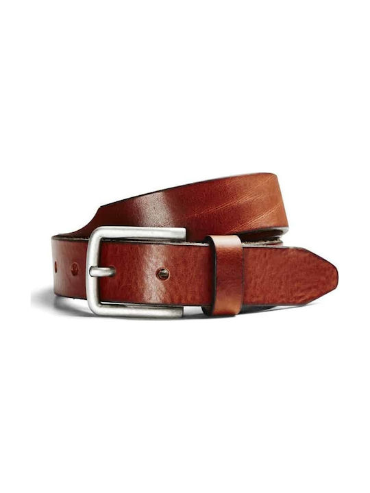 Jack & Jones Men's Leather Wide Belt Coffee