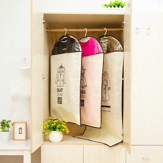 Viosarp material textil Atârnare Husă pentru Costume în Culoare Ecru 60x137cm 1buc