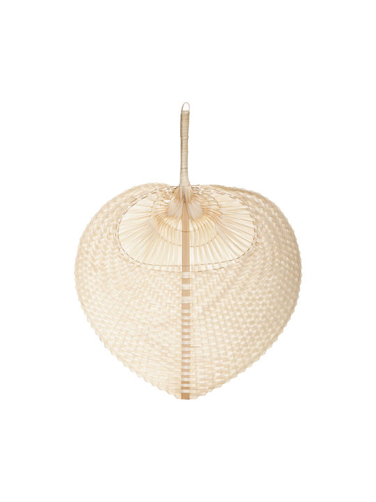 Atmosphera Decorative Fan Bamboo Handmade Beige Wooden 30x39cm
