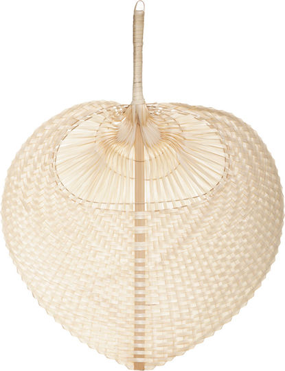 Atmosphera Decorative Fan Bamboo Handmade Beige Wooden 30x39cm