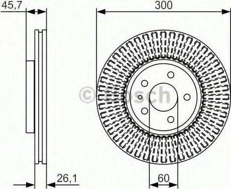 Bosch Brake Discs Front 2pcs for Opel Mokka