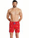 Minerva Men's Swimwear Shorts Red with Patterns