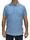 Star Polo Short Sleeve Blouse Light Blue