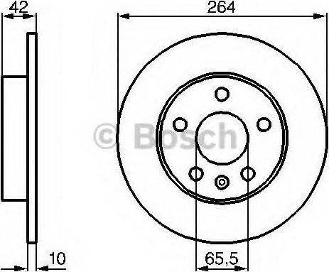 Bosch Brake Discs Rear 2pcs for Opel Astra / Zafira