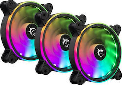 White Shark Nebula Case Fan 120mm (1100rpm / 25cfm) with ARGB Lighting and 4-Pin PWM Connection Pack of 3 White Shark Nebula Case Fan 120mm (1100rpm / 25cfm) with ARGB Lighting and 4-Pin PWM Connection Pack of 3