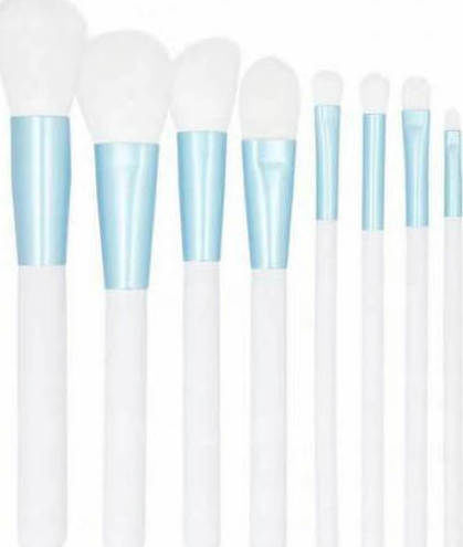 Tools for Beauty Σετ με Πινέλα Μακιγιάζ από Συνθετική Τρίχα White & Blue 8τμχ