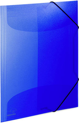 Typotrust Φάκελος Διαφανής με Λάστιχο και Αυτιά για Χαρτί A4 Μπλε 23x32cm