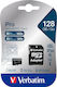 Verbatim Pro microSDXC 128GB U3 V30 UHS-I 90MB/s με αντάπτορα