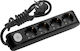 Panasonic 4-Outlet Power Strip with Surge Protection 1.5m Black