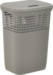 DEA home Καλάθι Απλύτων Πλαστικό με Καπάκι 42x33x57cm Γκρι