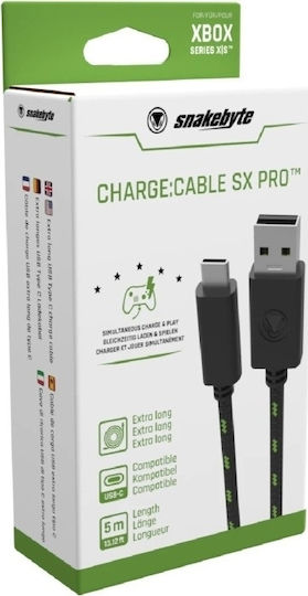 Snakebyte Kabel Ladegerät SX Pro 5m für Xbox-Serie in Schwarz Farbe