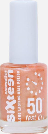 Sixteen Cosmetics Lang Anhaltende 50'' Glossy Nagellacke Μακράς Διαρκείας 763 Peach Glow 11ml