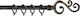 Keskor Extendable Metallic Curtain Pole 02089 Single Φ19mm 160-300cm Black / Gold