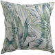 Inart Sofa Cushion Made of 100% Cotton White / Green Set of 2 45x45cm