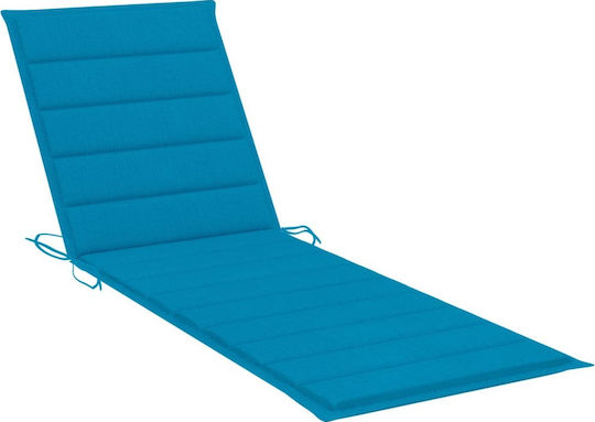 vidaXL Blue Sunbed Cushion with Backrest 200x70cm