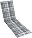 vidaXL Sun Lounger Cushion Grey Plaid 180x50cm.