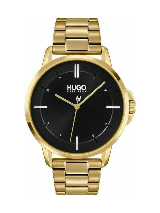 Hugo Boss Focus Uhr Batterie mit Gold Metallarmband