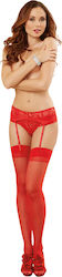 Dreamgirl Moulin Thigh High Stockings Red
