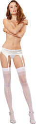 Dreamgirl Moulin Thigh High Stockings White