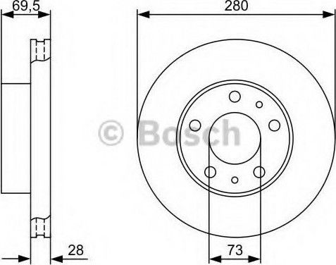 Bosch Brake Discs Front 2pcs for Citroen Jumper Fiat Ducato Peugeot Boxer