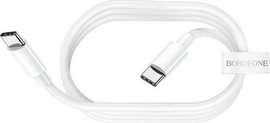 Borofone BX44 USB 2.0 Cable USB-C Male - USB-C 100W PD White 1m