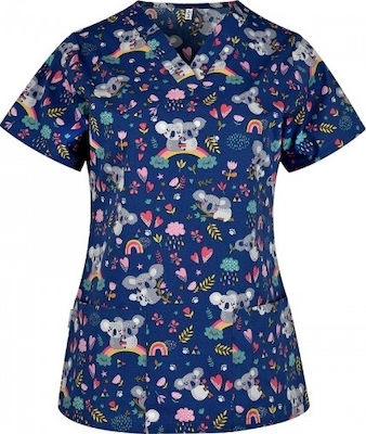 B-Well Bambina Women's Medical Blouse Koala Multicolour