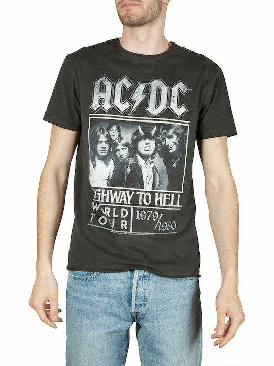 Amplified Highway To Hell World Tour 1979/1980 T-shirt AC/DC Γκρι Βαμβακερό Ανθρακί Amplified Highway To Hell World Tour 1979/1980 T-shirt AC/DC Γκρι Βαμβακερό Ανθρακί
