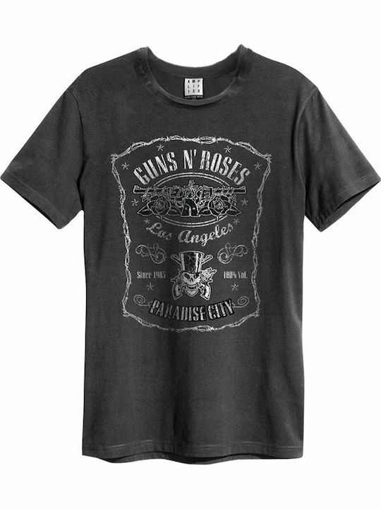 Amplified L.A. Paradise City T-shirt Guns N' Roses Γκρι Βαμβακερό Ανθρακί