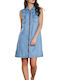 Edward Jeans S21-002 Summer Mini Shirt Dress Dress Denim Light Blue WP-D-DRS-S21-002-LIGHT